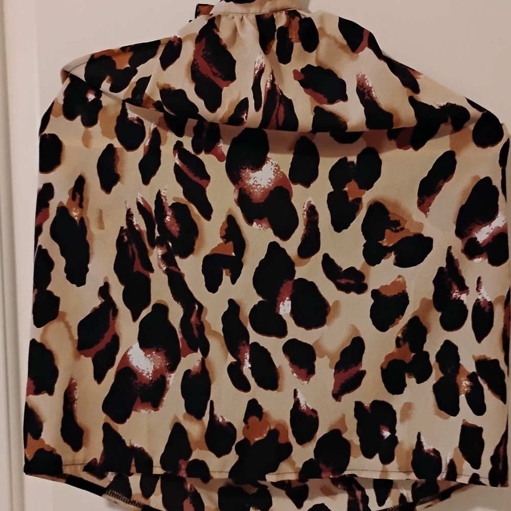 Leopard Print Satin Shirt